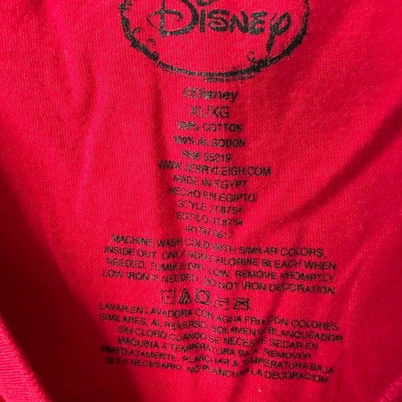 DISNEY Red Mickey Mouse Back To Back Short Sleeves XL Junior TShirt - Picture 4 of 4